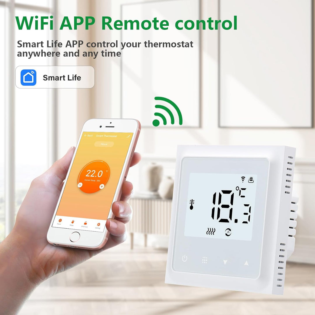 Wengart WiFi Thermostat für Wasser Fussbodenheizung WG011,max 3A Programmierbare Fussbodenheizung Th