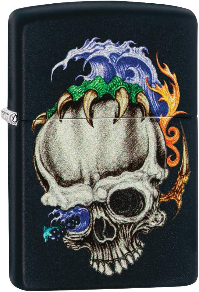 Zippo Classic Lighter-Skull Claw, Messing, Individual Design, Original Pocketsize