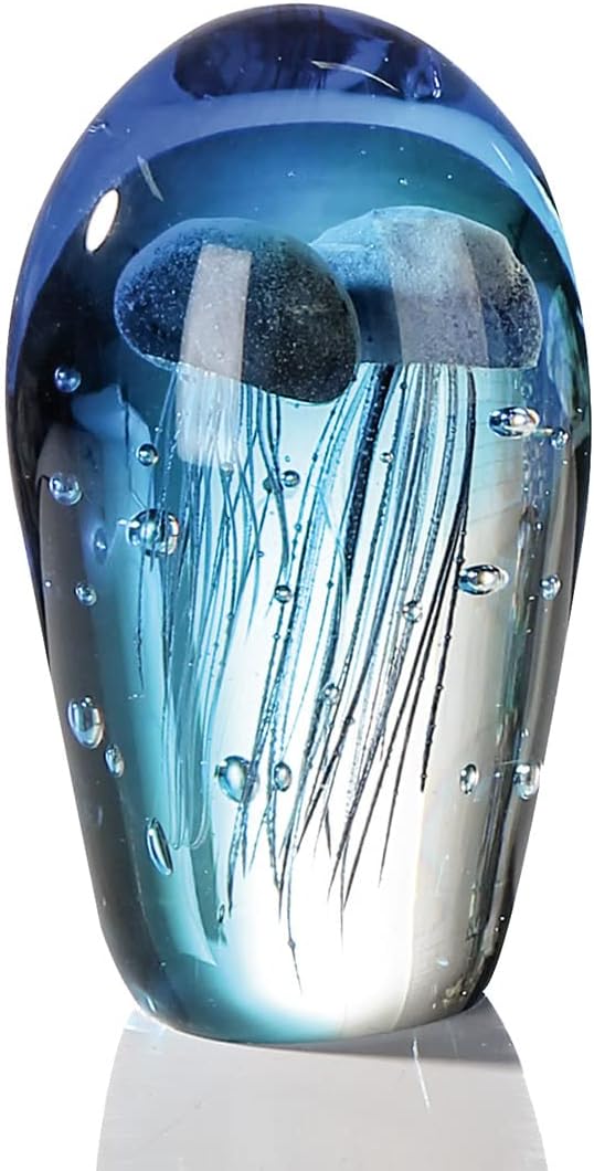 Casablanca - Deko Skulptur, Briefbeschwerer aus Glas - Quallen - mundgeblasen - Höhe 20 cm - ca. 3,5