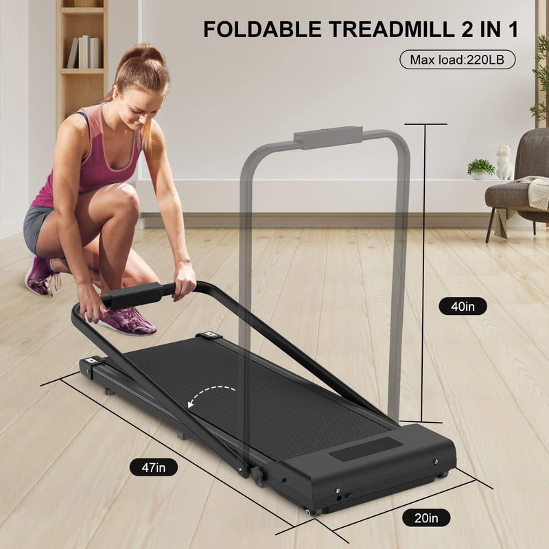 bigzzia Walking Pad Klappbar - 1-10 km/h Laufband für Zuhause Klappbar 2.5 PS Laufbänder Schreibtisc