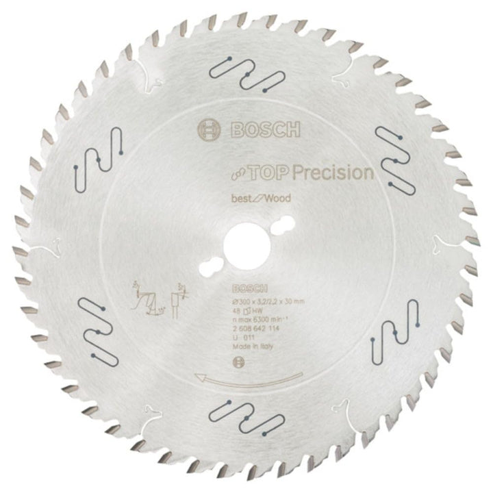 BOSCH Kreissägeblatt Top Precision Best für Wood, 300 x 30 x 3,2 mm, 48, 2608642114, 300 x 30 x 3,2