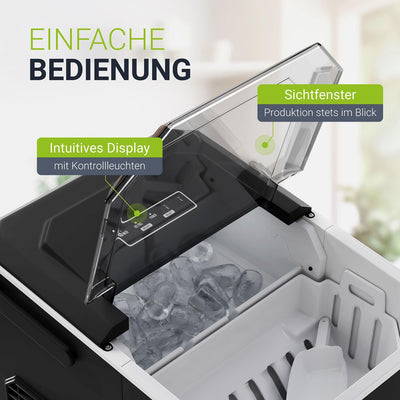 Juskys Eiswürfelmaschine IceOracle - Cocktail Eiswürfel in 6-13 min - Mini Eiswürfelbereiter für 12