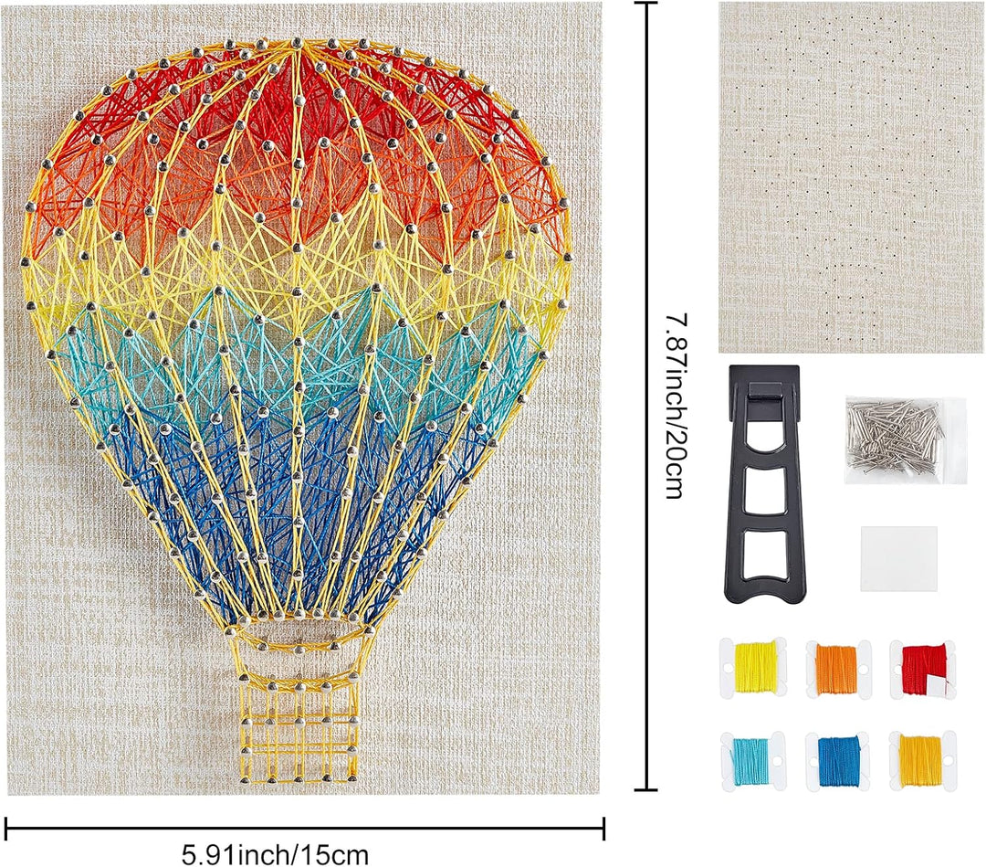 WEBEEDY String Art Kit Für Anfänger, Erwachsene Und Kinder, Handgefertigt Heissluftballons 3D Heissl