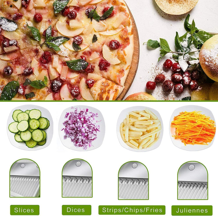 ONCE FOR ALL Gemüseschneider mit Auffangbecken, Gemüsehobel ideal als Pommesschneider & Kartoffelsch