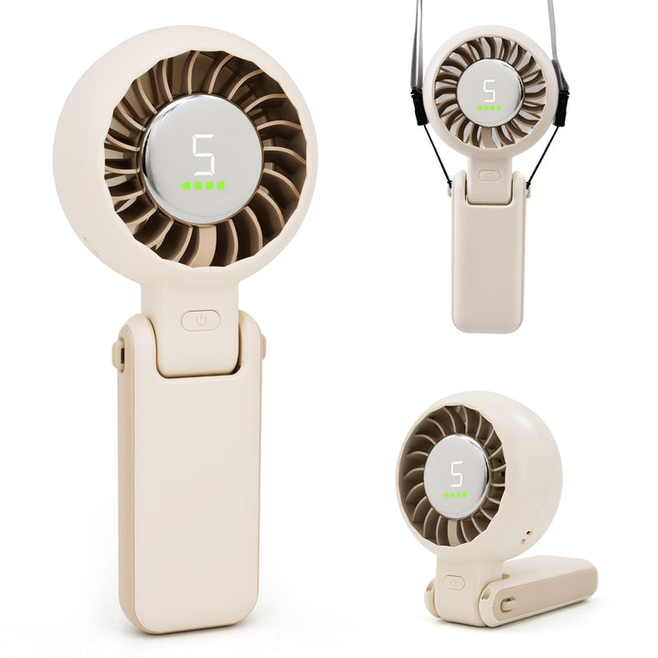 Handventilator Tragbarer, Turbo Ventilator USB Aufladbar 4000mAh Akku, Faltbarer 3-in-1 Mini-Ventila