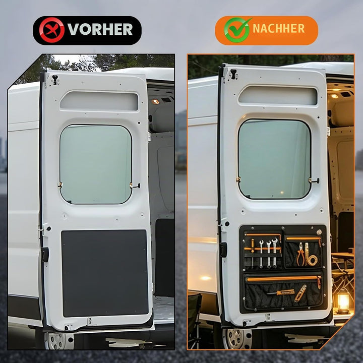 RASHION 2pcs Scheunentür Lagerorganisator kompatibel mit Fiat Ducato Peugeot Boxer 2006-2023 hintere
