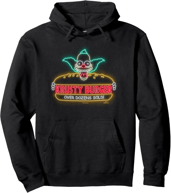 The Simpsons Krusty Burger Over Dozens Sold Neon Sign Pullover Hoodie