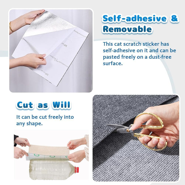 Kratzmatte Selbstklebend Katze Kratzbrett Kratzwand DIY Kratzteppich Katzenkratzer Kleber Möbelschut
