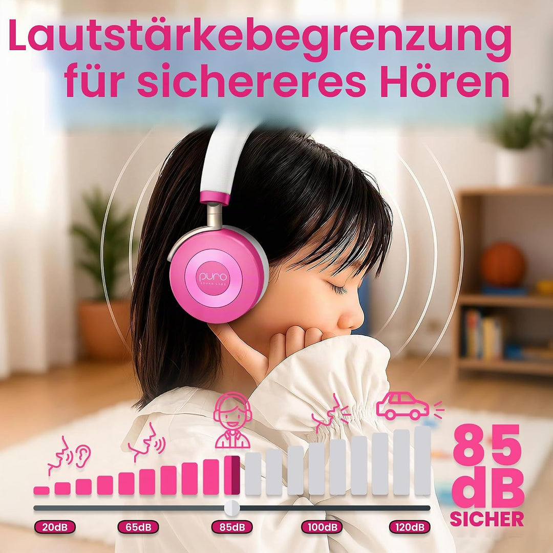 Puro Sound Labs JuniorJam Plus Lautstärkebegrenzende Kopfhörer für Kinder, sicherer Audio-Schutz für