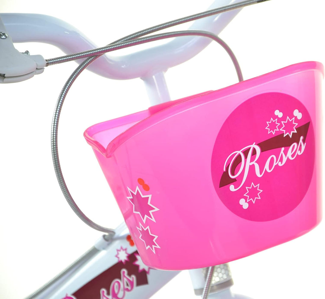 SCH Girls Bicycle Roses Children's Bicycle 14" (4-6 years) Weiss, 14" (4-6 years) Weiss