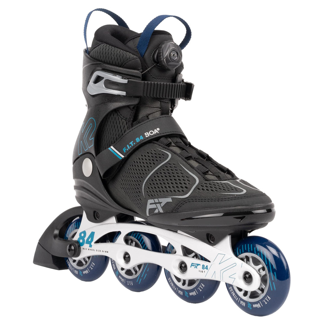 K2 Herren F.i.t. 84 Boa Inline Skates EU: 42.5 (UK: 8.5 / US: 9.5) grey - blue, EU: 42.5 (UK: 8.5 /