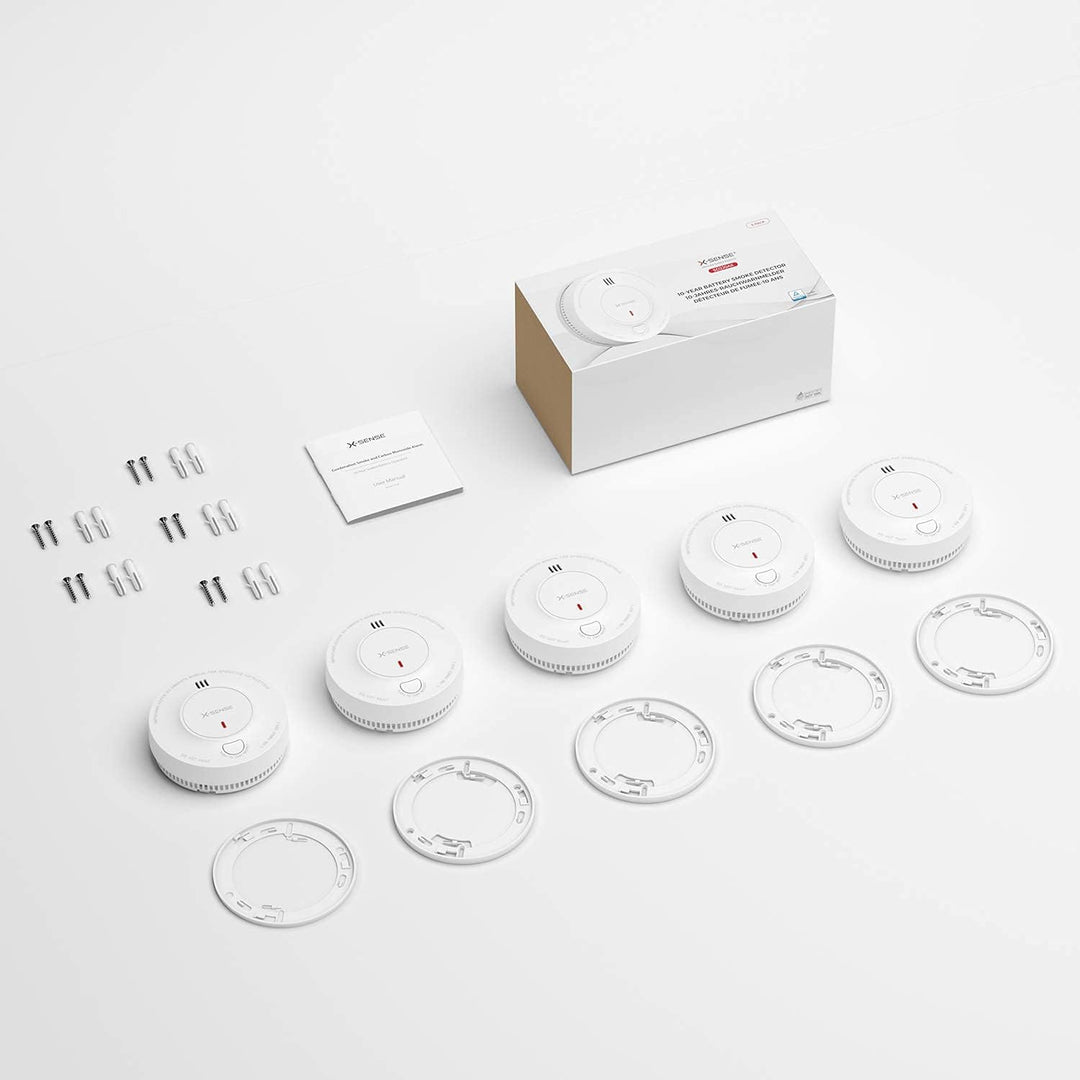 X-Sense Verbesserter Rauchmelder 10 Jahre Batterie, Feuermelder mit fotoelektrischem Sensor, TÜV und