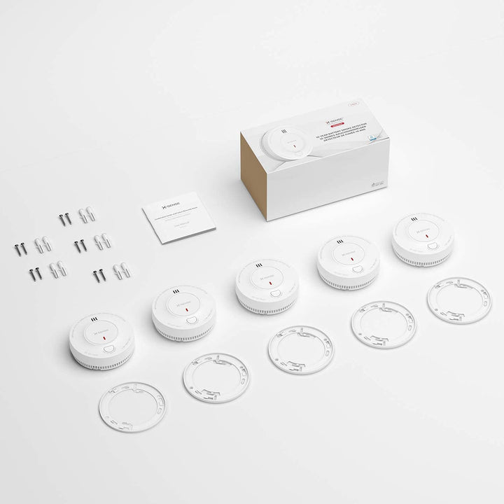 X-Sense Verbesserter Rauchmelder 10 Jahre Batterie, Feuermelder mit fotoelektrischem Sensor, TÜV und