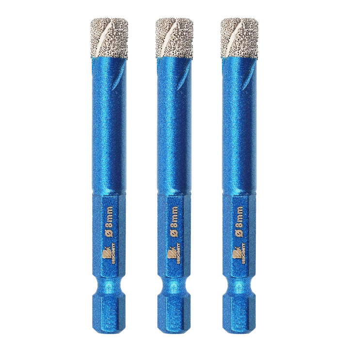 Diamantbohrer Fliesenbohrer Set 8mm - BRSCHNITT 3 Stück Sechskant-Schaft fliesenbohrer set- Lochsäge