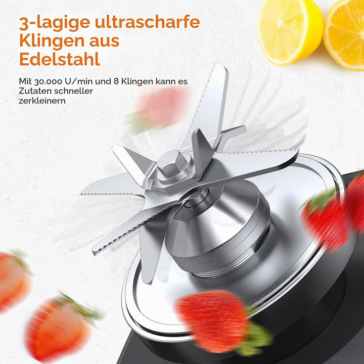 Enfmay Standmixer, 2000W Mixer Hochleistungsmixer, Stufenlose Geschwindigkeitsregulierung, 2L Smooth