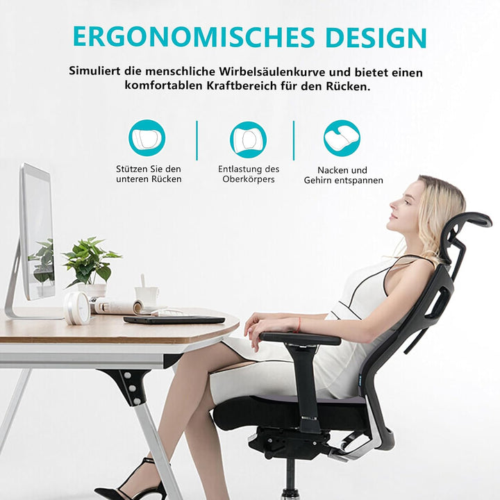 FLORICH Auto Sitzkissen und Lendenkissen Memory Foam Schreibtischstuhl Kissen Ergonomisches Sitzkiss