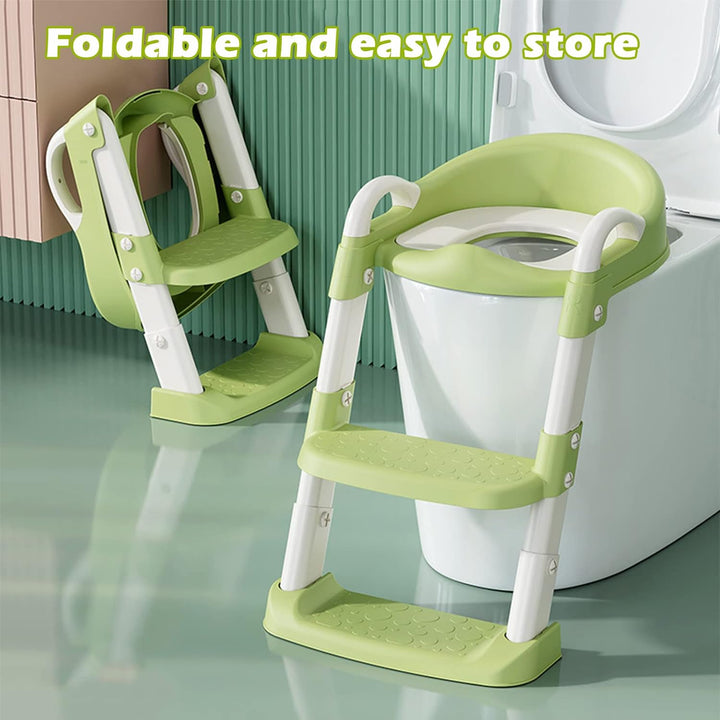 Töpfchen Toilettensitz Baby mit Treppe, Kinder WC Sitz Toilette Toilettentrainer Höhenverstellbar un