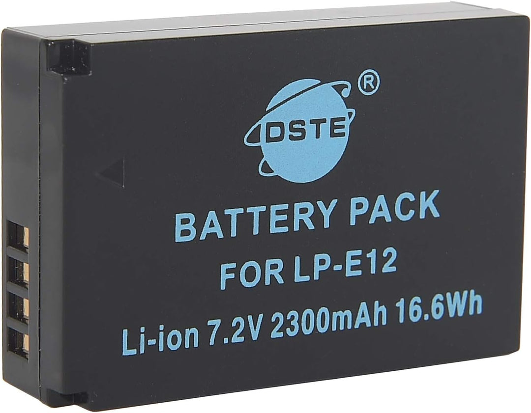 DSTE（2 Pack） Ersatz Batterie und DC136E Reise Ladegerät Kompatibel für Canon LP-E12 EOS M M2 100D Re