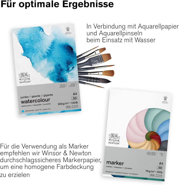 Winsor & Newton 0290169 ProMarker Aquarellmarker - 2 Spitzen, Pinsel- und feiner Spitze, lichtecht,