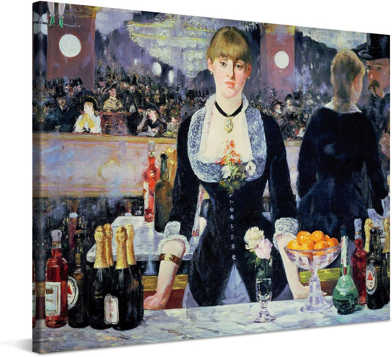 PICANOVA – Édouard Manet – A Bar at the Folies-Bergère 100x75cm – Bild auf Leinwand – Premium Kunstd