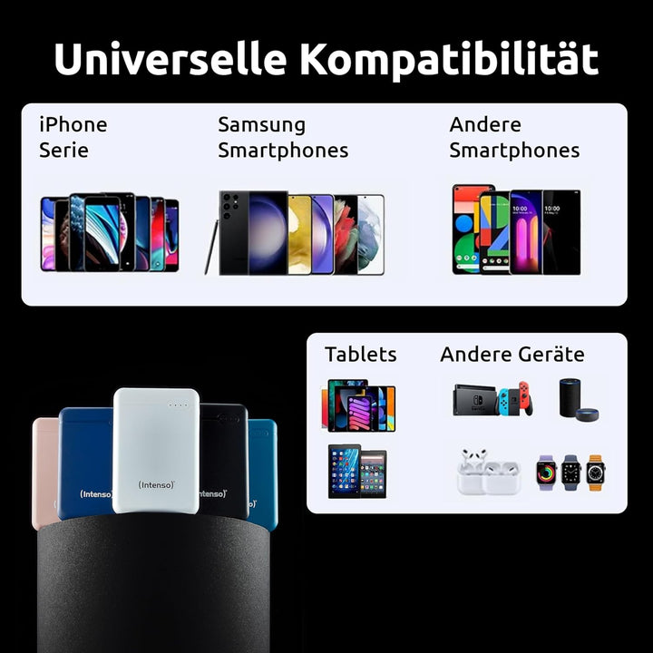 Intenso Powerbank XS 5000, externes Ladegerät (5000mAh, geeignet für Smartphone/Tablet PC/MP3 Player