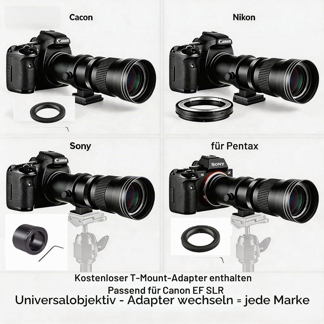 JINTU 420–800mm MF Teleobjektiv Kamera Zoomobjektiv F8.3 für Nikon SLR Kameras D780 D5600 D5500 D540