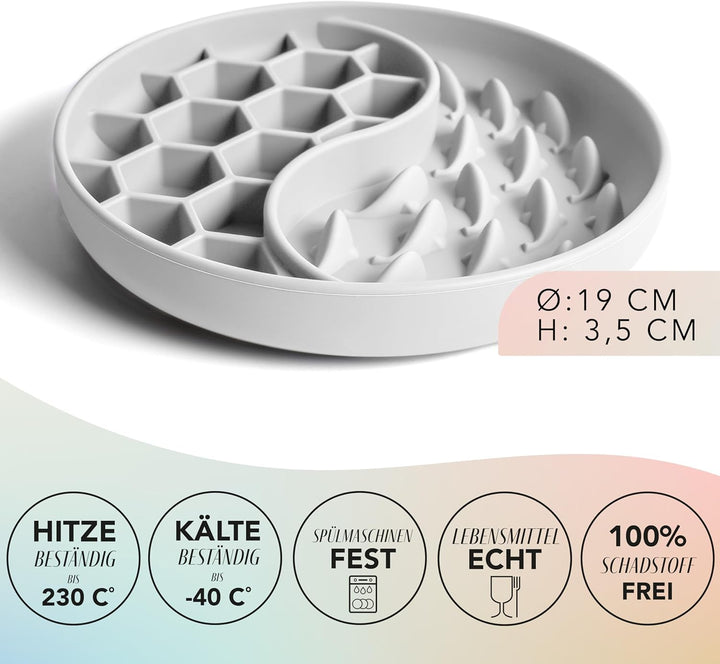 ne&no® Anti Schling Napf für Hunde und Katzen I Slow Feeder I Leckmatte Hund mit grossem Saugnapf I