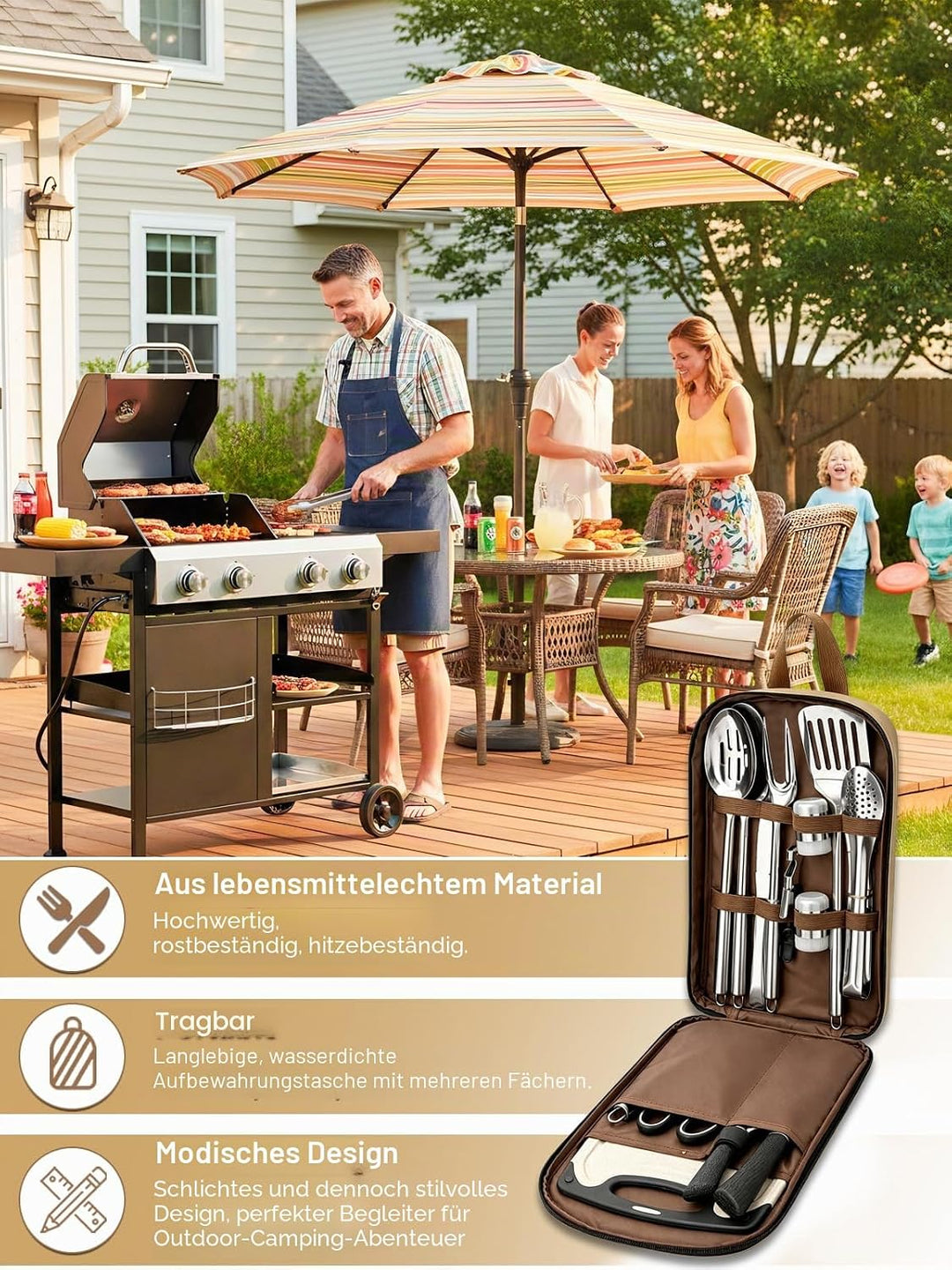 Camping-Kochgeschirr, 15pcs Camping Zubehör Kochen Camp Essentials Edelstahl Outdoor Kochgeschirr mi