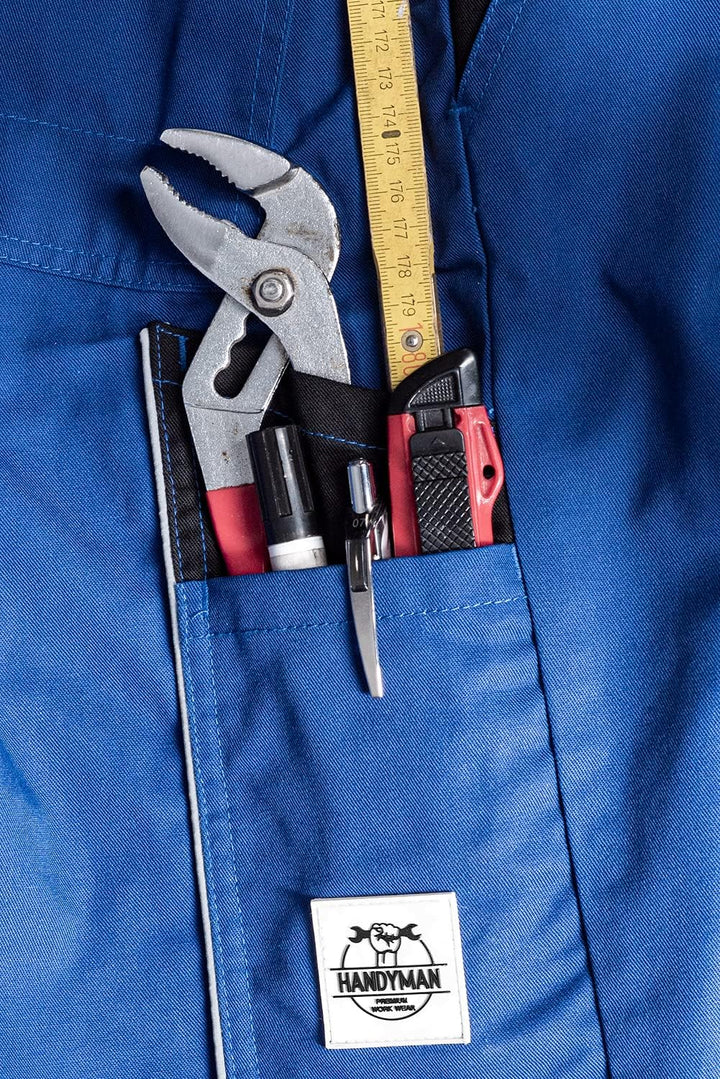 ACE Handyman Herren-Arbeitshose kurz - Männer-Arbeitshosen mit Stretch-Bund aus 35% Baumwolle leicht