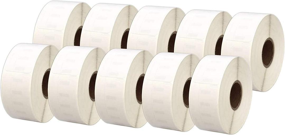 Aftertech 10 x 11355 abnehmbare Rollen 19 x 51 mm Klebeetiketten kompatibel (500 Etiketten/Rolle = 5