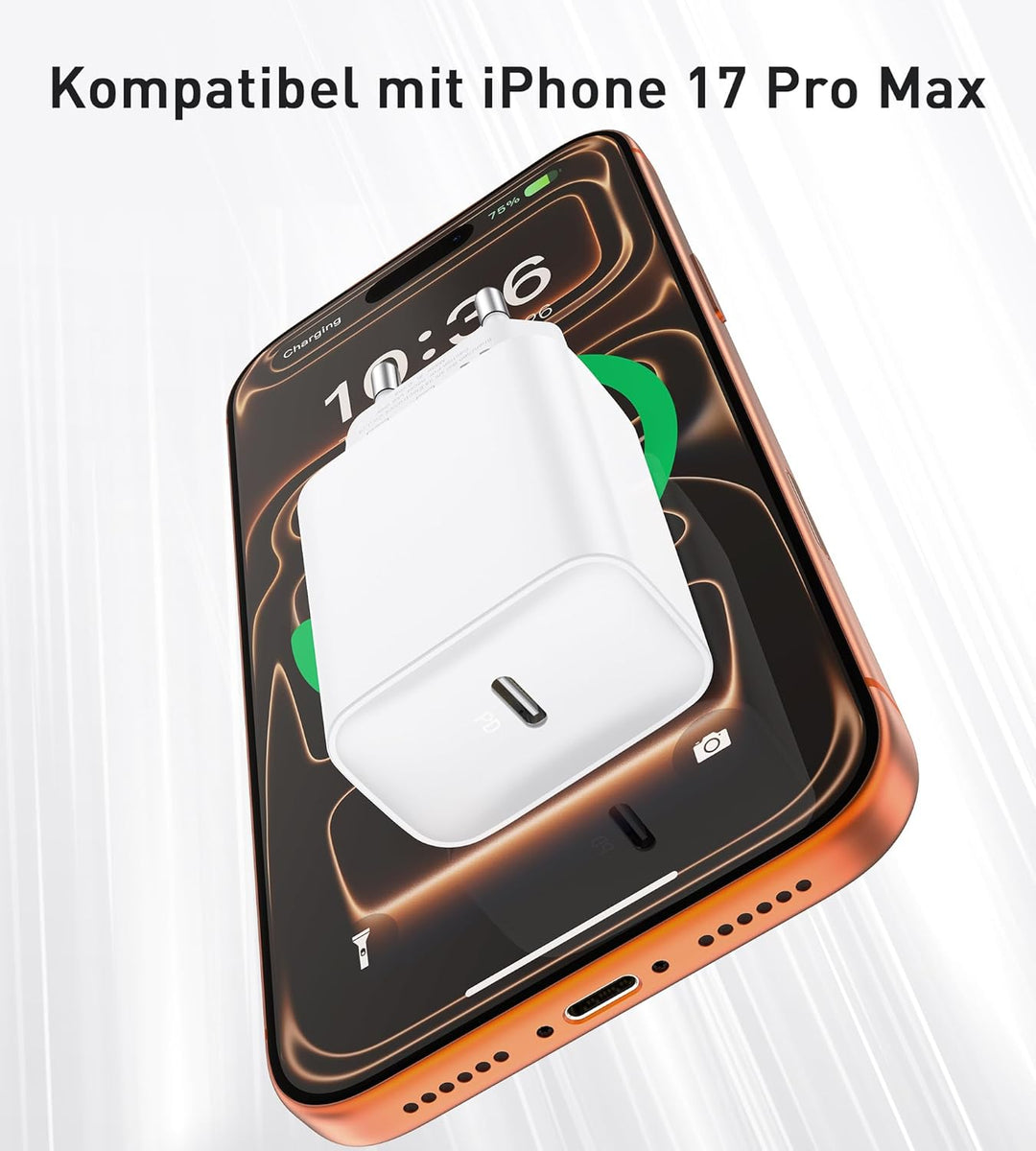 30W USB C Ladegerät, Schnellladegerät mit 2M Schnellladekabel for iPhone 17 16 15/17 16 15 Pro/17 16