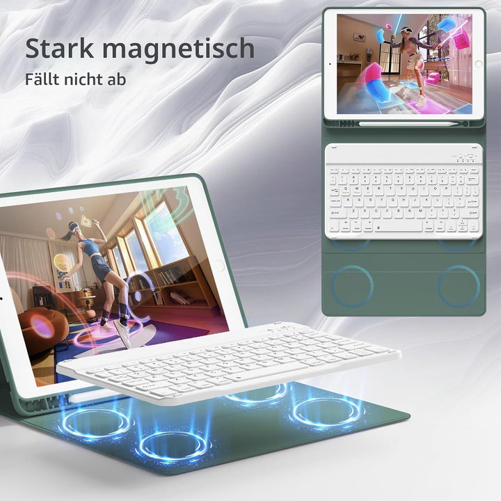 Tastatur Hülle für iPad 9. Generation / 8. Generation / 7.Generation 10,2 Zoll, Magnetisch Abnehmbar