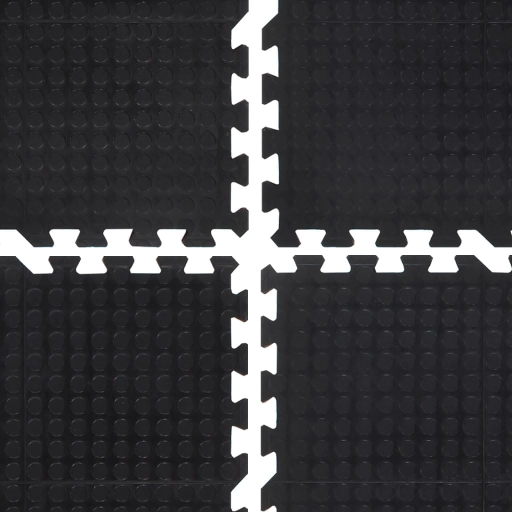 Gummi-Bodenfliese Schwarz 12 mm 90x120 cm | Stossdämpfend, geräuschreduzierend, rutschfeste Untersei