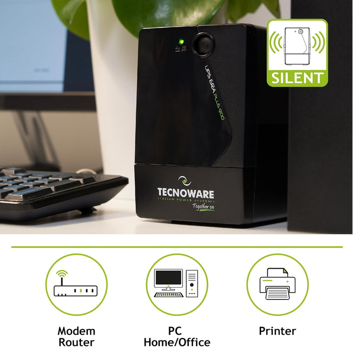 Tecnoware Power Systems - UPS ERA PLUS 900, 900 VA, Schutz vor Stromausfällen und Spannungsspitzen,
