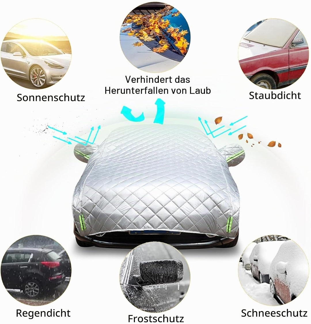 Autoabdeckung, 520x230cm Halbgaragenabdeckung Hagelschutz Auto Hageldecke für Autos Frontscheibenabd