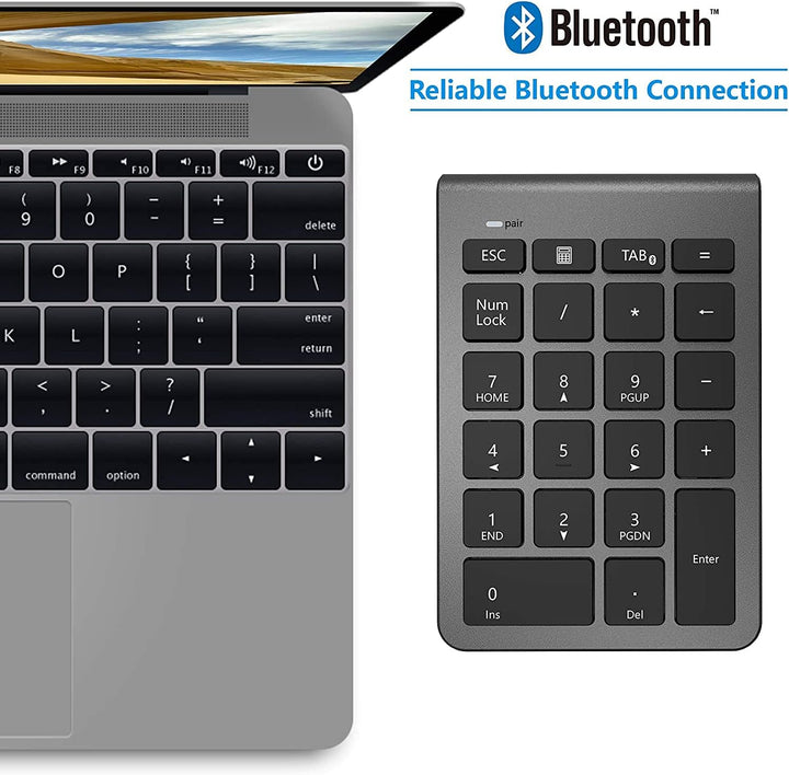 【Verbesserte Version】 Bluetooth Ziffernblock, Ultra Dünn Kabellos Externer Nummernblock 22 Tasten Wi
