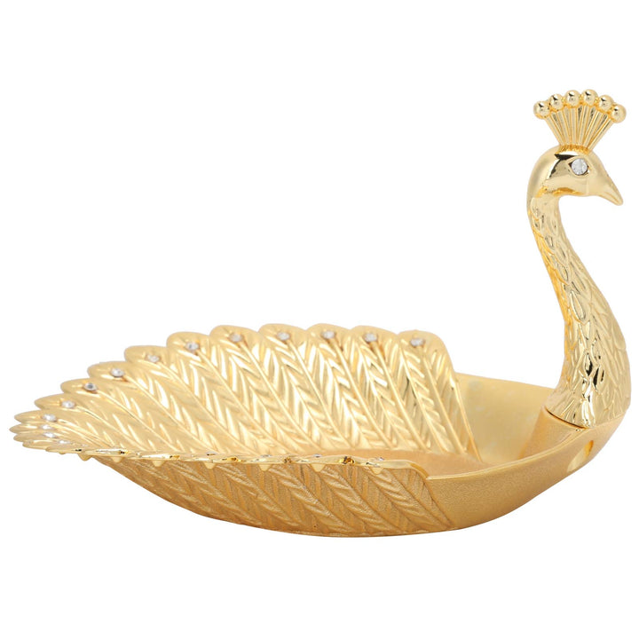 Metall-Snack-Tablett, Peacock Gold Food Serviertablett Obstschale für Heimdekorationen Ornamente