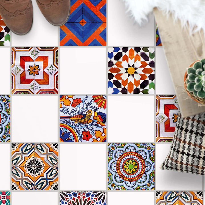 Selbstklebende - [ Bodenfliesen - Fliesen für Boden ] - Aufkleber Folie Sticker für Boden-Fliesen -