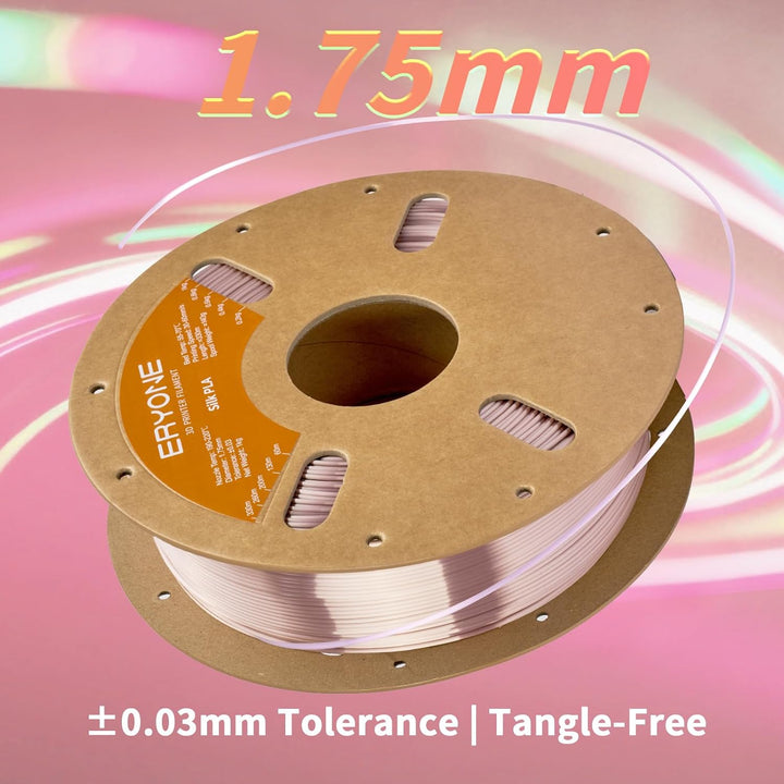 ERYONE Seiden PLA Filament 1.75mm, PLA Seiden Filament für 3D Drucker, 1.75mm +/- 0,03 mm, 1kg /Spul