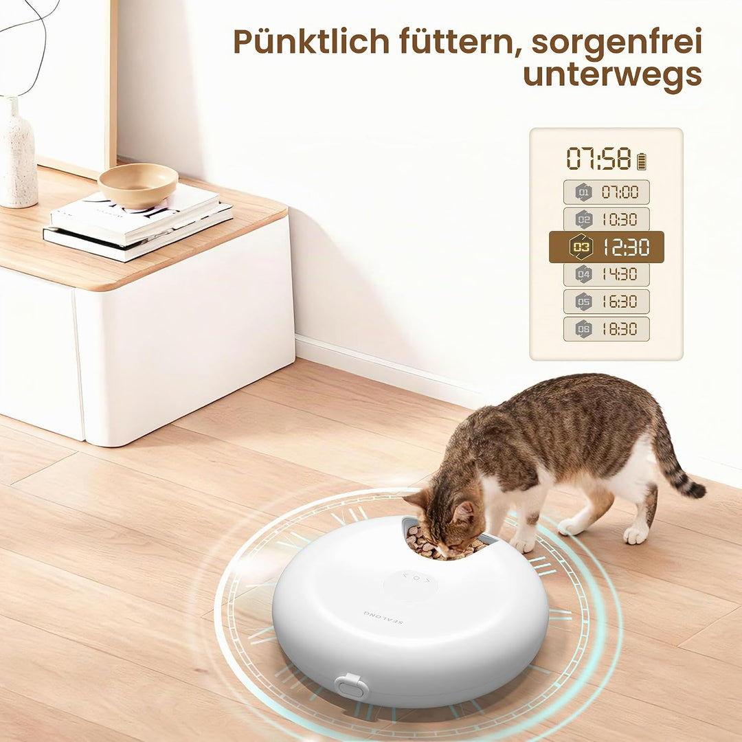 Futterautomat Katze Nassfutter Katzenfutter Automat: Futterspender Katze mit Programmierbarem Timer