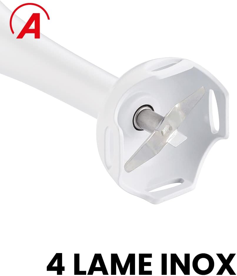 Ardes ARMIX01 DEEP Mini-Stabmixer mit 4 Edelstahlklingen, 15.000 U/min - Prof. Küchenmixer 2-Geschwi