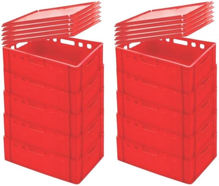 PROREGAL CHEFGASTRO Eurobehälter Fleischerkasten E2 mit Auflagendeckel | HxBxT 20x40x60cm | 41 Liter