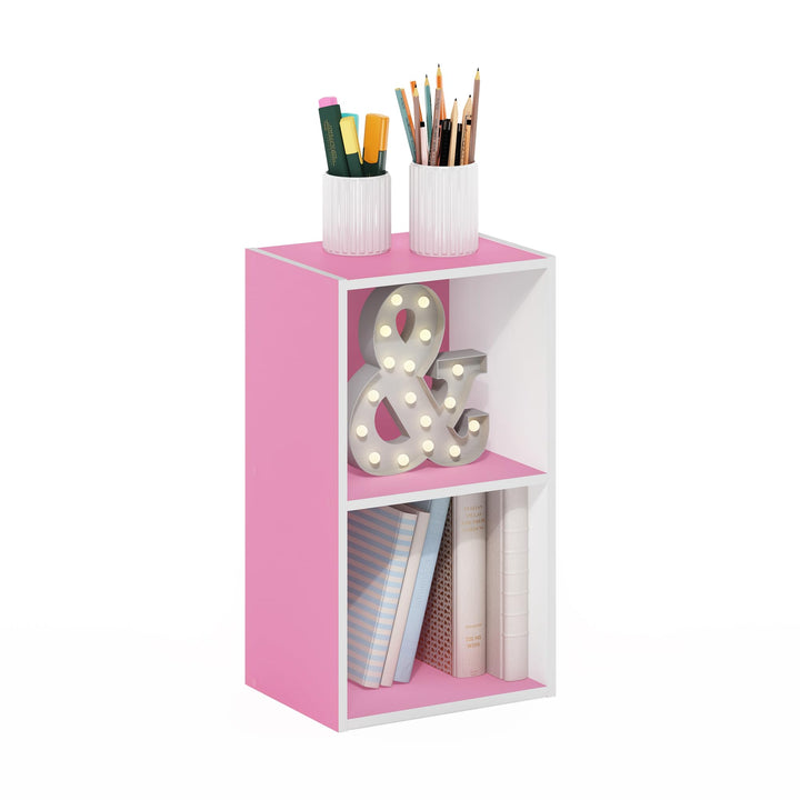 Furinno Luder Bücherregal 30.5(W) x 53.9(H) x 23.7(D) cm Weiss/Rosa, 30.5(W) x 53.9(H) x 23.7(D) cm