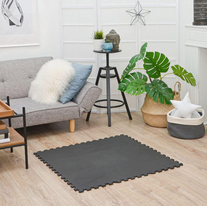 LittleTom Spielmatte Baby Puzzlematte - 9 Teile je 30x30 cm Krabbelmatte 90x90 cm Bodenmatte Kinder