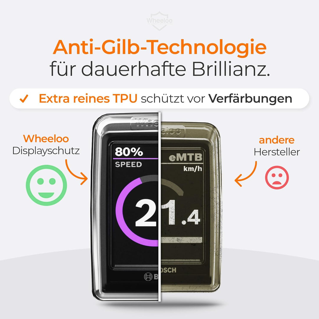 WHEELOO 2er Set Transparente Schutzhüllen für Bosch LED Remote & Kiox 300 I Ebike Display Schutzhüll