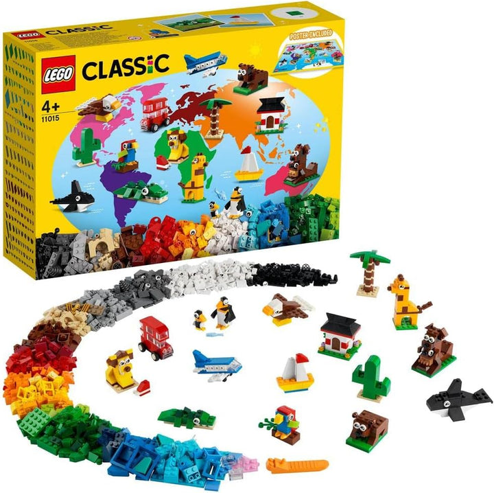 LEGO 11015 Classic Einmal um die Welt Steine, Spielzeug für Kleinkinder ab 4 Jahre mit Bausteinen un