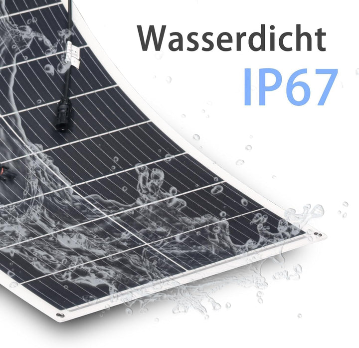 Solarpanel Flexibel mit 230V 300Watt Wechselrichter, Balkonkraftwerk komplettset Steckdose Plug & Pl
