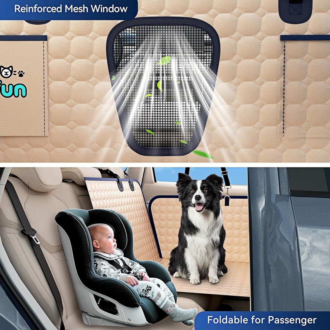 Hundedecke Auto Rückbank (132x62cm), PU-Leder Hundesitz Auto Rücksitzschoner Autodecke Harter Unters