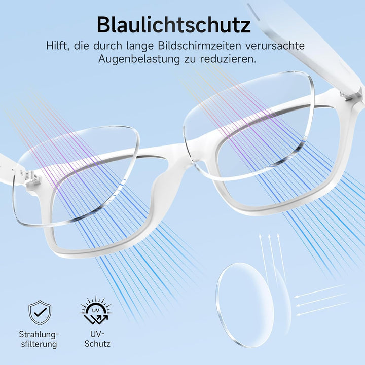Smart Glasses Kopfhörer, Schutzbrille mit Bluetooth-Lautsprecher, UV-Schutz & Blaulichtfilter, Sprac