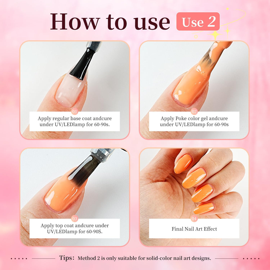 JODSONE UV Gel Nagellack Set, 8 Farben Poke Gel Nagellack-Set mit beinhaltet Base Coat, Top Coat, Ho
